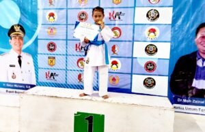 Karate Cilik Kedungadem Bojonegoro Bersinar, Aqilah Juara Kata Putri Kejurkab