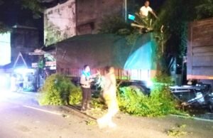 Respon Cepat Polisi Padangan, Laka Tunggal Truk di Jalur Bojonegoro Cepu Ditangani