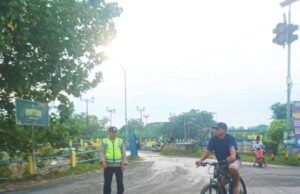 Sapa Pagi Polsek Sukosewu Bojonegoro, Lalu Lintas di DAM Klepek Tetap Lancar
