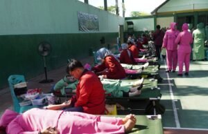 Kodim Bojonegoro Dalam Sambut HUT Persit ke-80 Gelar Bakti Sosial Donor Darah