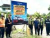 Cegah Kecelakaan, Satlantas Lamongan Pasang Banner di Perlintasan KA Babat