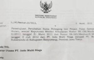 Tak Hanya IUP OP, Perubahan IPPKH Tambang Tumpang Pitu Banyuwangi Juga Disorot