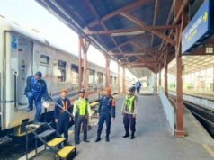 Polsek Bojonegoro Kota Patroli Stasiun KAI, Antisipasi Lonjakan Pemudik