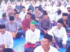 Lebaran Lebih Awal, Warga Muhammadiyah Bumirejo Kepohbaru Bojonegoro Sholat Id di Lapangan