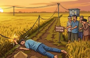 Jebakan Listrik Makan Korban, Petani Lamongan Tewas di Sawahnya