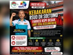 Kebakaran RSUD Dr Soetomo Surabaya Bikin Geger, FARKES KSPI Minta Investigasi Menyeluruh