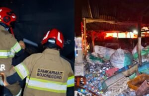 Kebakaran di Kanor Bojonegoro, Damkarmat Berjibaku Selamatkan Rumah Tetangga