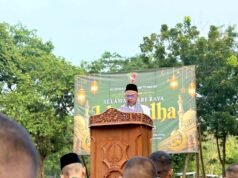 Sholat Idul Adha di Dander Bojonegoro, Yonif TP 885 Belibis Putih dan Warga Bersatu Penuh Khidmat