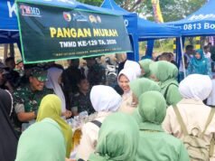 Bazar Pangan Murah Persit Kodim Bojonegoro Diserbu Warga di Pembukaan TMMD 129 Kesongo