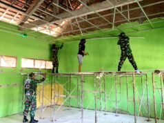 TMMD 129 Bojonegoro Sulap Ruang Kelas SD Kesongo Jadi Layak Belajar
