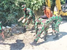 TMMD 129 Bojonegoro Mulai Bongkar Jalan Paving di Dusun Mundu