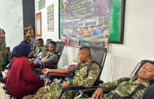 150 Peserta Donor Darah, Brigif TP 33 NS Perkuat Stok Darah PMI Bojonegoro