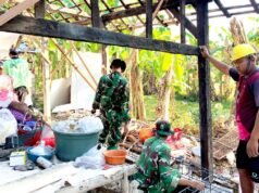 Satgas TMMD 129 Bojonegoro Cor Pondasi Rumah Samijan, RTLH di Kesongo Masuk Tahap Penting