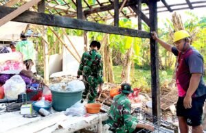Satgas TMMD 129 Bojonegoro Cor Pondasi Rumah Samijan, RTLH di Kesongo Masuk Tahap Penting