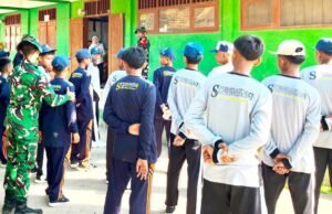 Satgas TMMD 129 Bojonegoro Latih PBB Siswa SMP Kesongo, Disiplin dan Nasionalisme Jadi Fokus