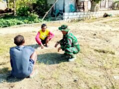 Babinsa Kesongo Ajak Warga Sukseskan TMMD 129 Bojonegoro