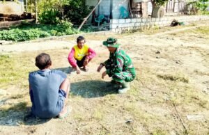 Babinsa Kesongo Ajak Warga Sukseskan TMMD 129 Bojonegoro