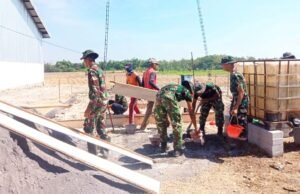 TMMD 129 Bojonegoro Kebut Pembangunan Musholla dan Rest Area Kesongo