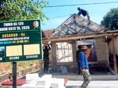 TMMD 129 Bojonegoro Kebut Renovasi Rumah Ibu Saelah, Progres Terus Melaju