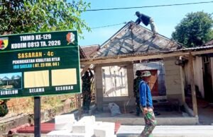TMMD 129 Bojonegoro Kebut Renovasi Rumah Ibu Saelah, Progres Terus Melaju