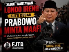 Forum Jurnalis Televisi Bojonegoro Kritik Ucapan Prabowo Londo Ireng, Minta Klarifikasi Terbuka