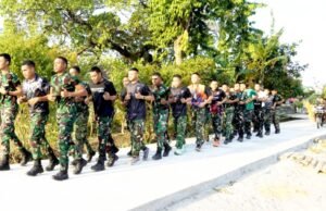 Usai Bangun Jalan, Satgas TMMD 129 Bojonegoro Jajal Hasilnya dengan Lari 5 Km