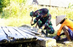 TMMD 129 Bojonegoro Pererat Kemanunggalan, Mbah Sarijan Merasa Dibantu Anak Sendiri