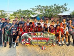 TMMD 129 Bojonegoro Meriah, Turnamen Voli Antar Dusun Banjir Penonton
