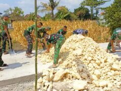TNI dan Warga Kesongo Tak Kenal Libur, Tahap Akhir Jalan Cor TMMD 129 Bojonegoro Dikebut Demi Kualitas
