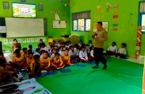 TMMD ke-129 Bojonegoro Bekali Siswa SD Kesongo Ilmu Mitigasi Bencana Bersama Tagana