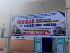 Warga Bone Balango Tolak IUP PT Celebes Bone Mineral, Pasang Spanduk Penolakan