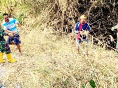 TMMD Bojonegoro Turun ke Sungai, Sampah dan Bambu Dibersihkan