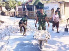 TMMD Bojonegoro Kebutan Rapikan Bahu Jalan Dusun Mundu