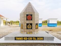 Tugu TMMD ke-129 Berdiri Kokoh di Rest Area Desa Kesongo, Jadi Simbol Kebersamaan TNI dan Warga