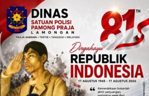 Dinas Satuan Polisi Pamong Praja Lamongan Mengucapkan Dirgahayu RI Yang ke-81 Tahun