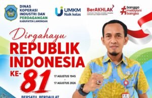Diskoperindag Kabupaten Lamongan Mengucapkan Dirgahayu RI Yang ke-81 Tahun