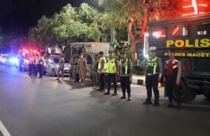 Perkuat Harkamtibmas, Polres Magetan Bersama TNI dan Pemda Gelar Patroli Bersama